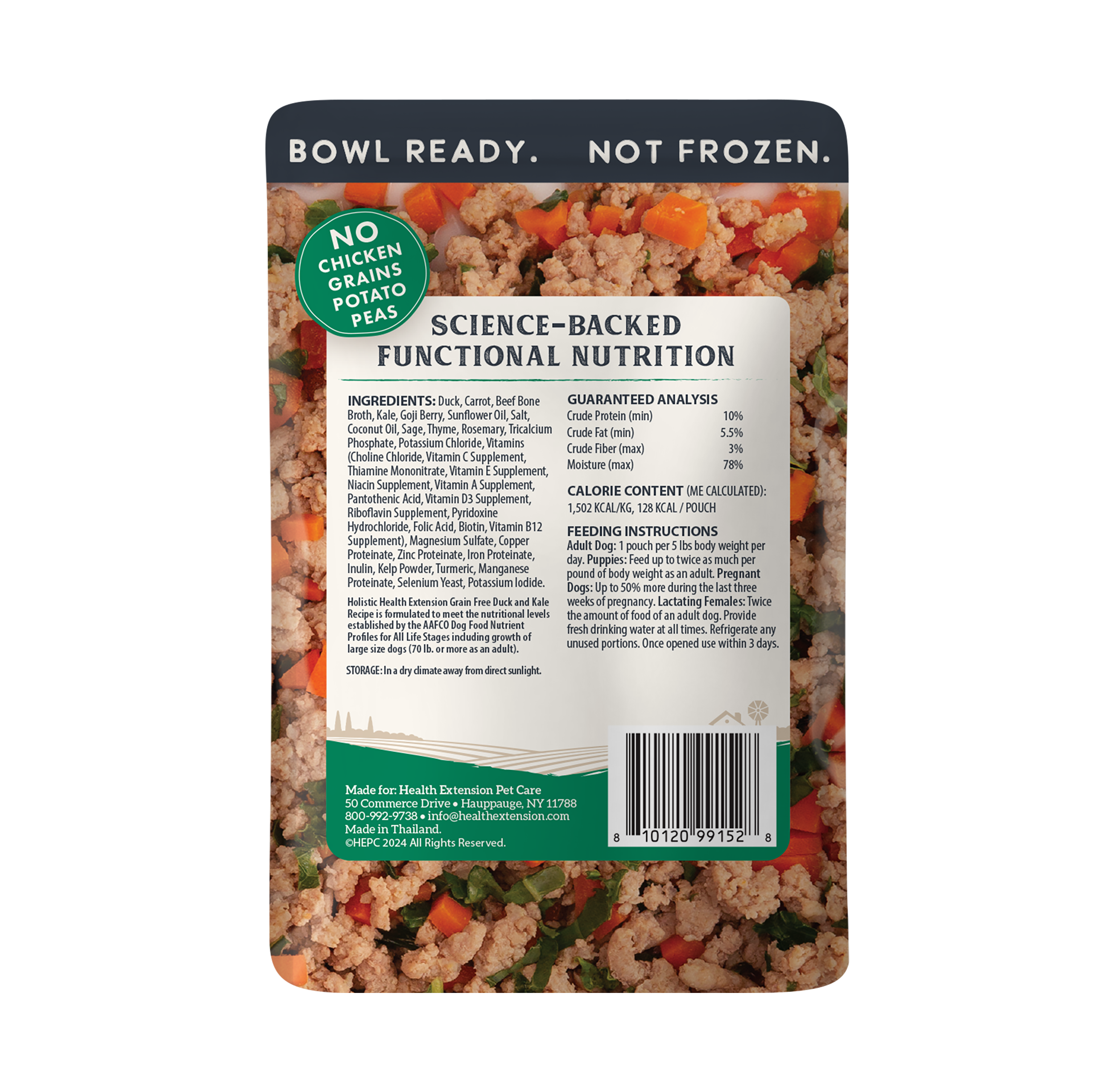 *Gently Cooked Duck & Kale Recipe 3oz 20 Pack