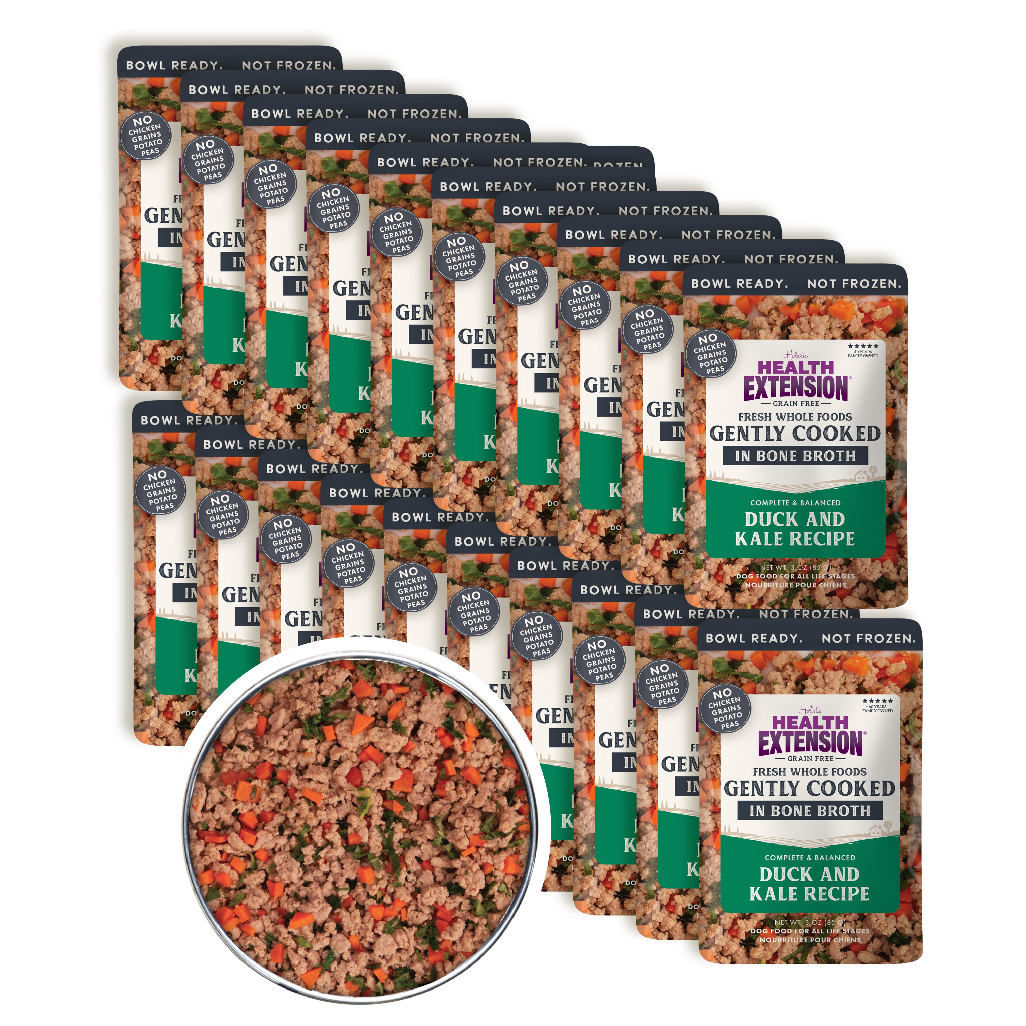 *Gently Cooked Duck & Kale Recipe 3oz 20 Pack