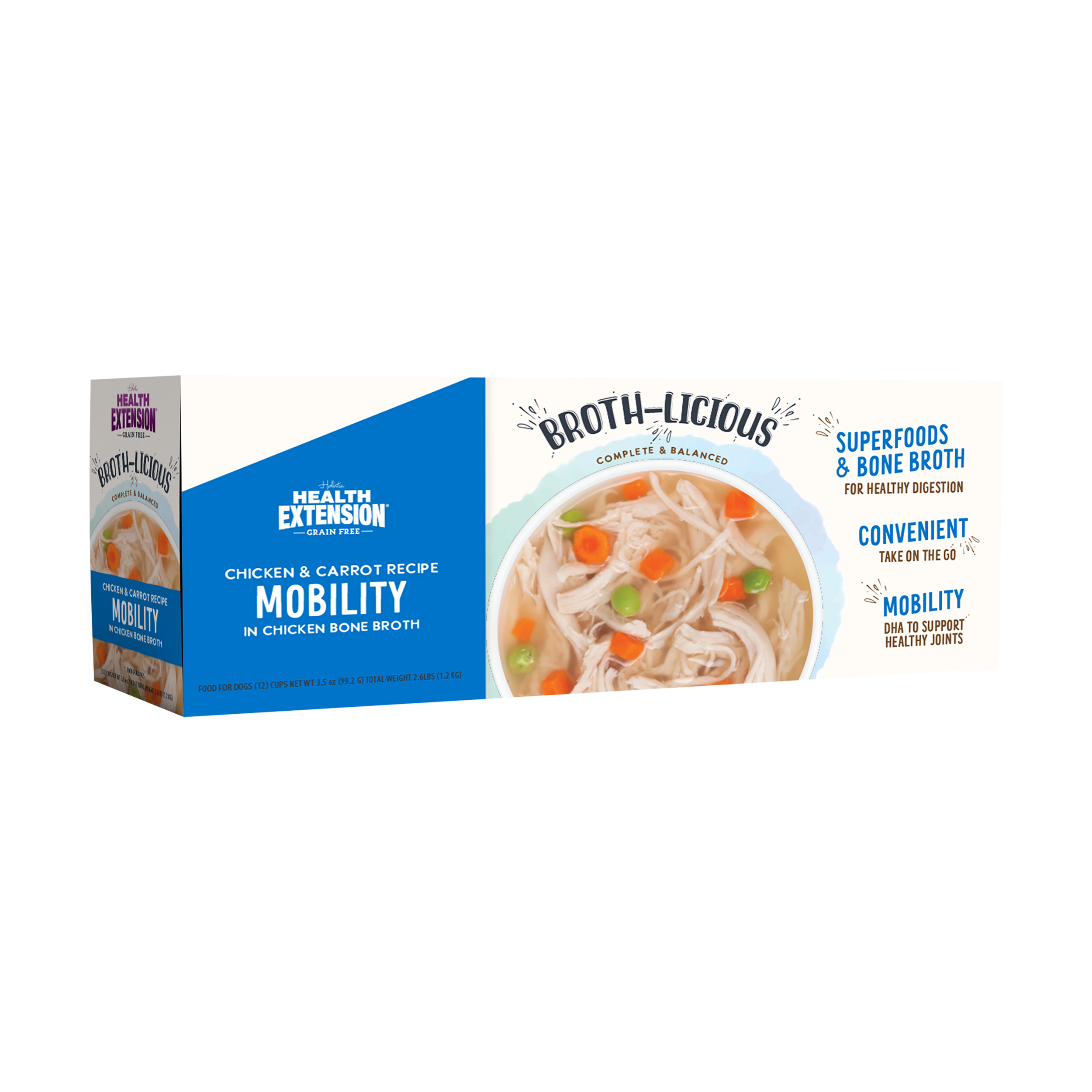 Broth-Licious Chicken & Carrots in Bone Broth- Mobility Recipe for Adult Dogs