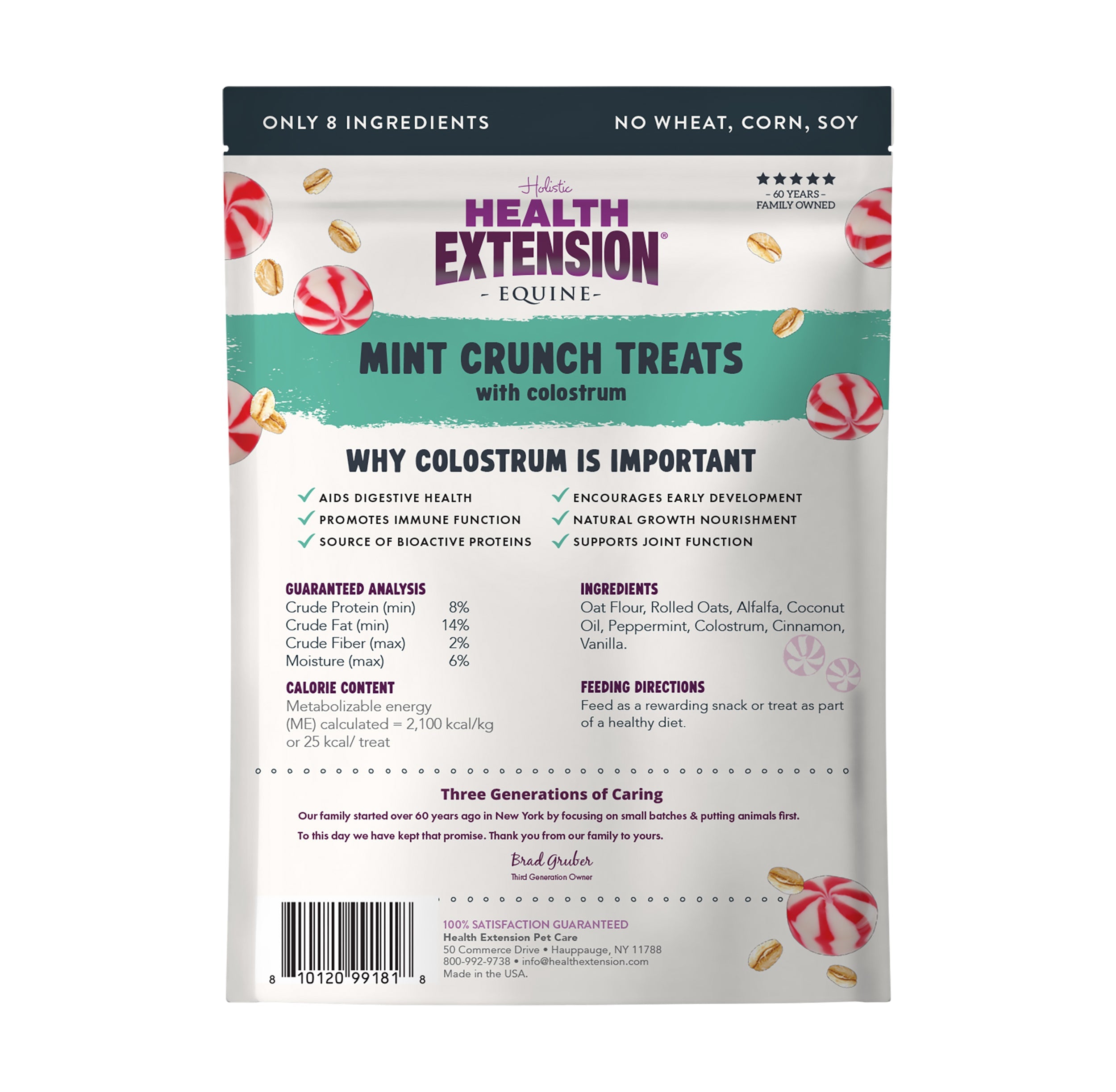 Equine Mint Crunch Treats with Colostrum