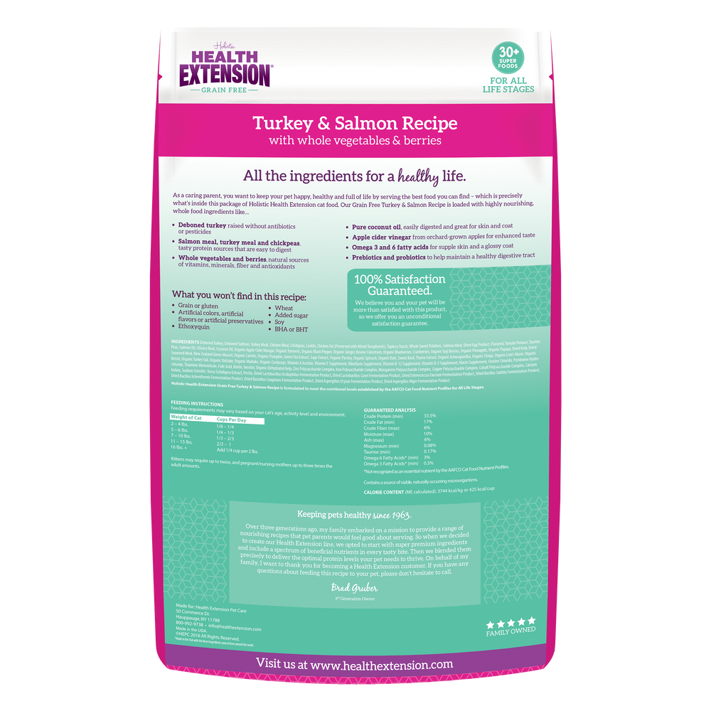 Visual Reference: Health Extension Grain Free Turkey Salmon Recipe Dry Cat Food