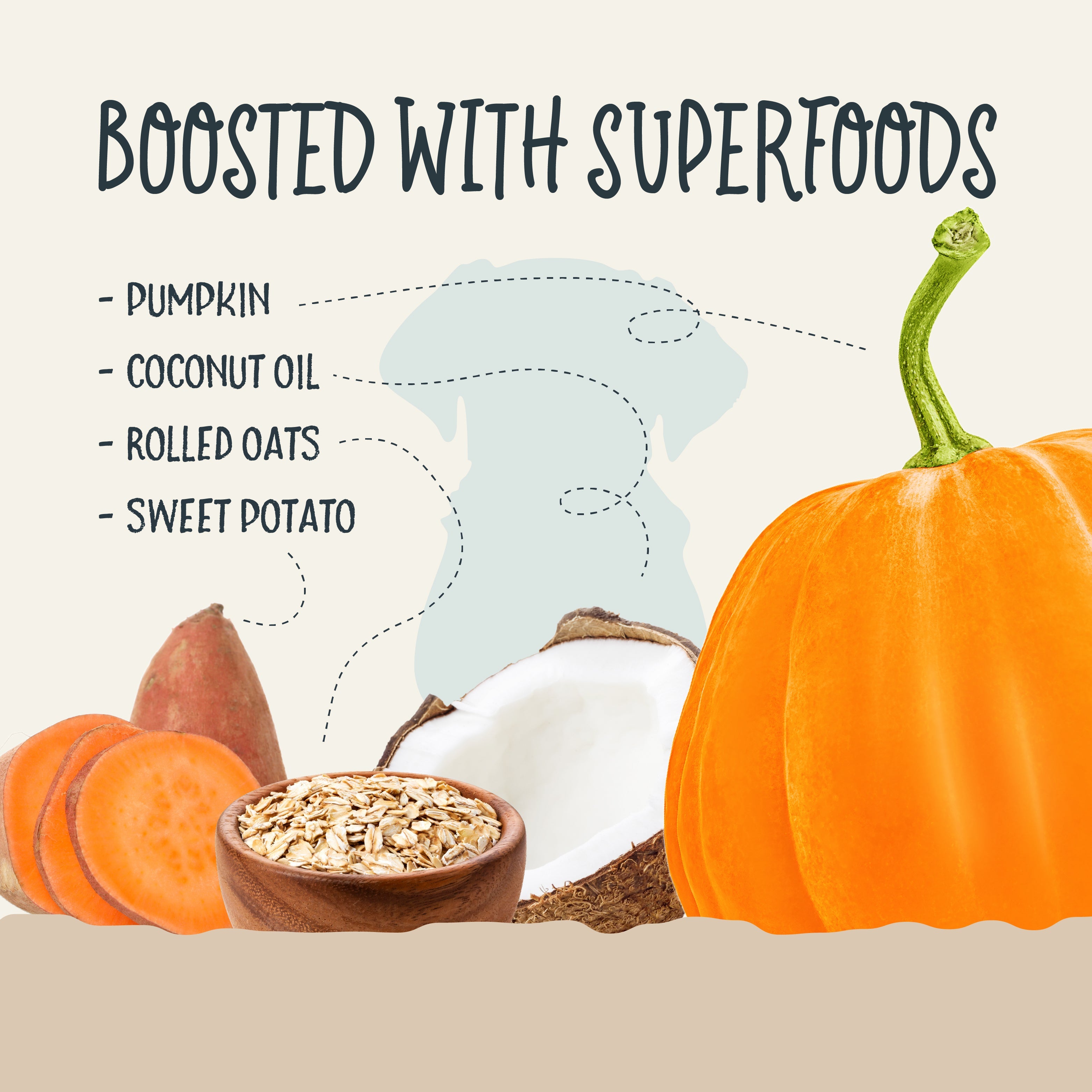 Sammy Snacks Pumpkin treats are boosted with superfoods like pumpkin, coconut oil, rolled oats, and sweet potato