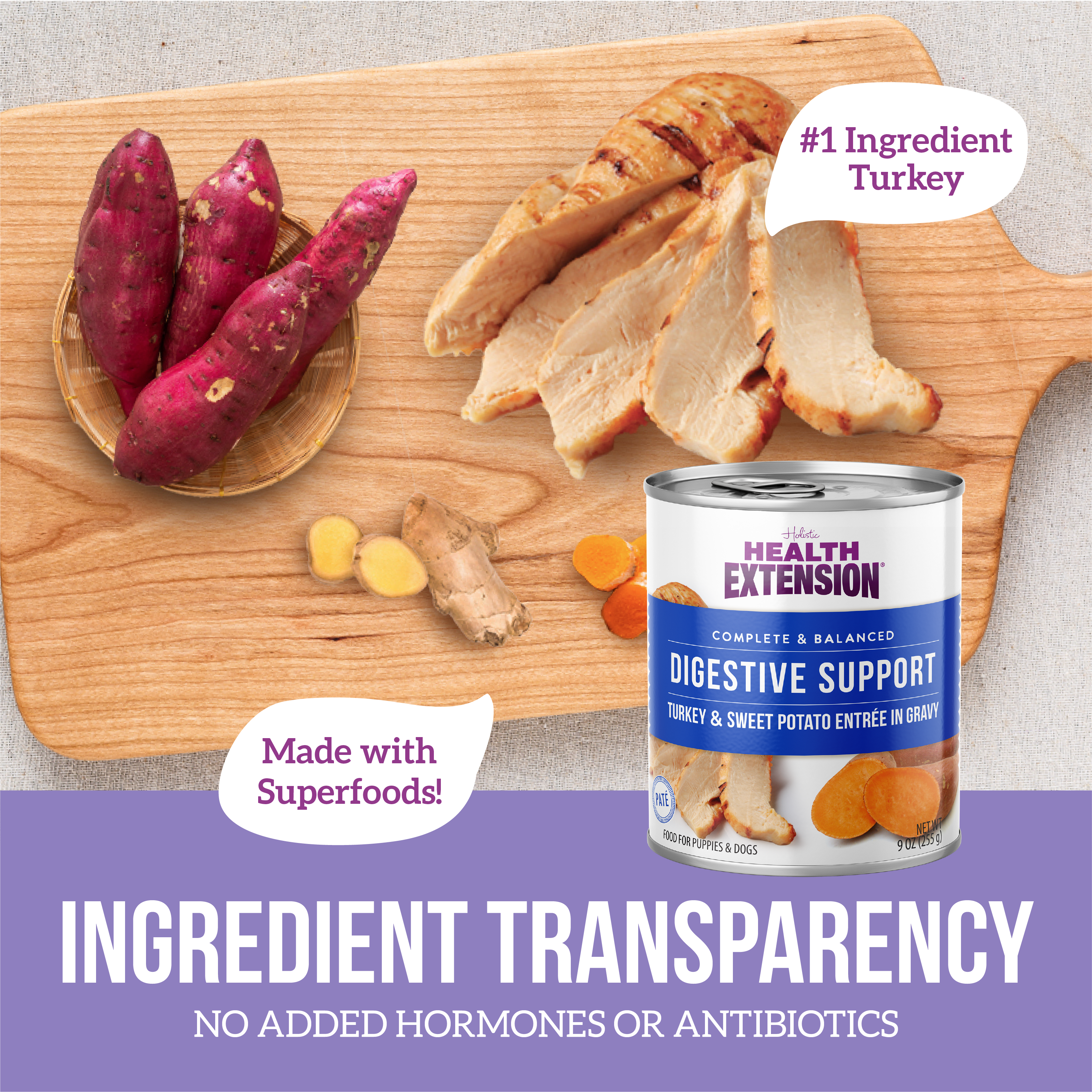 Digestive Support, Variety Pack -Chicken, Beef & Turkey