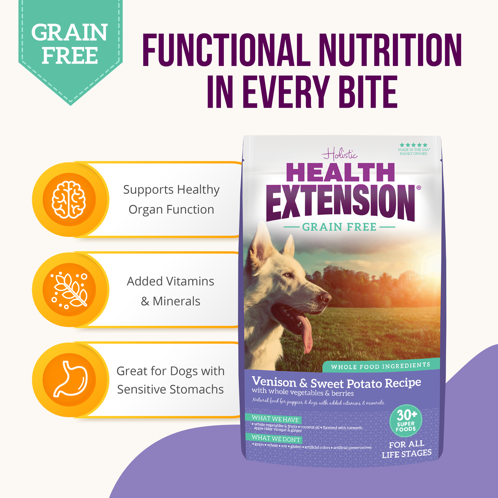 Picture of Health Extension Grain Free Venison Recipe Dry Dog Food