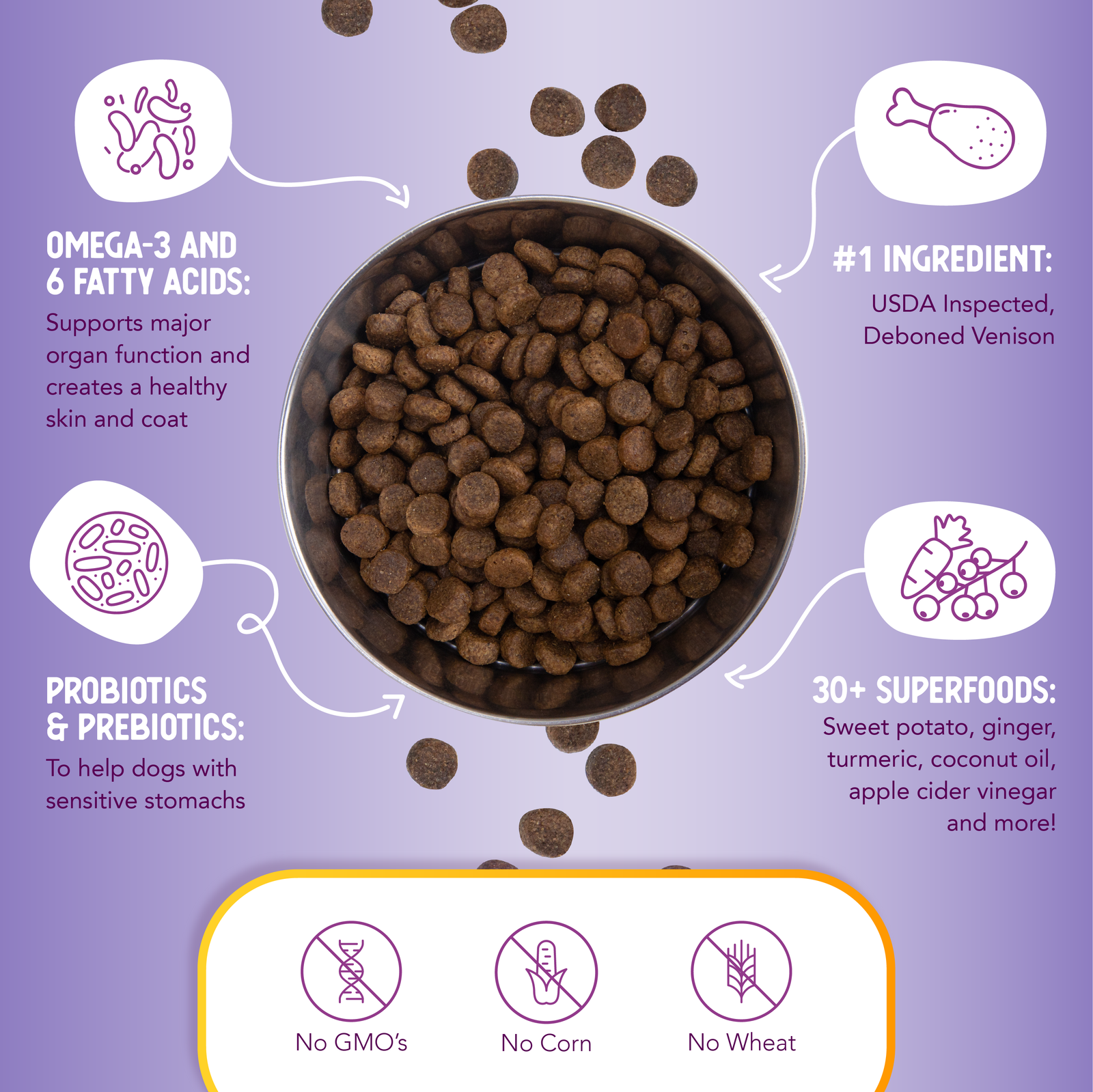 Health Extension All Life Stages Grain Free Little Bites Venison and Sweet Potato Dog Food main image 1